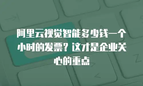 阿里云视觉智能多少钱一个小时的发票？这才是企业关心的重点