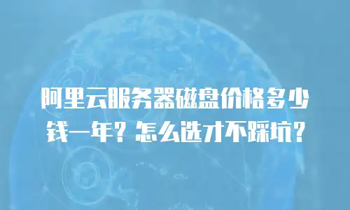 阿里云服务器磁盘价格多少钱一年？怎么选才不踩坑？