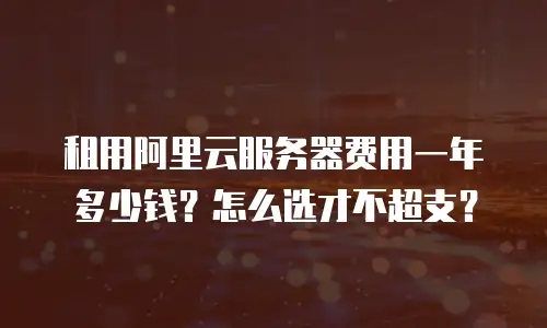租用阿里云服务器费用一年多少钱？怎么选才不超支？