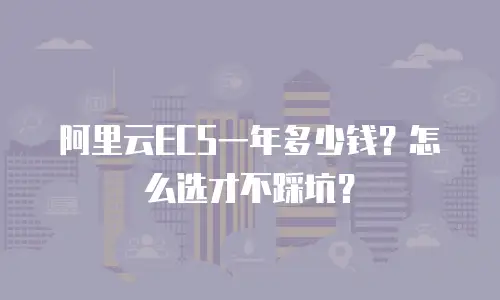 阿里云ECS一年多少钱？怎么选才不踩坑？