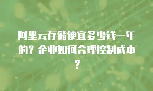 阿里云存储便宜多少钱一年的？企业如何合理控制成本？