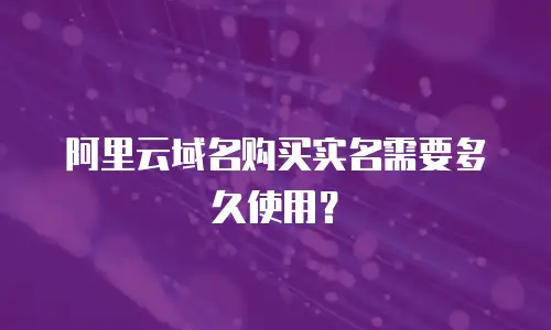 阿里云域名购买实名需要多久使用？