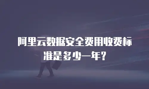阿里云数据安全费用收费标准是多少一年？
