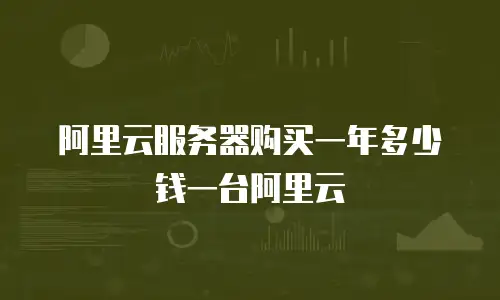 阿里云服务器购买一年多少钱一台阿里云