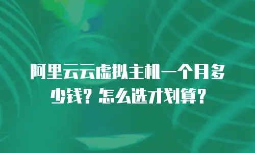 阿里云云虚拟主机一个月多少钱？怎么选才划算？