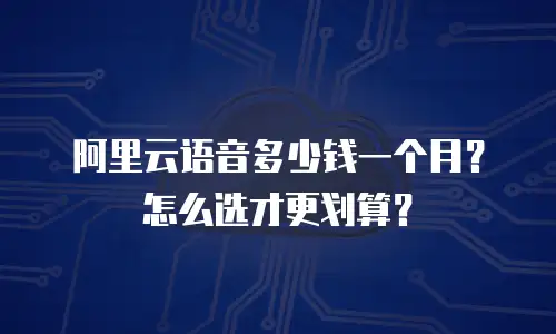 阿里云语音多少钱一个月？怎么选才更划算？