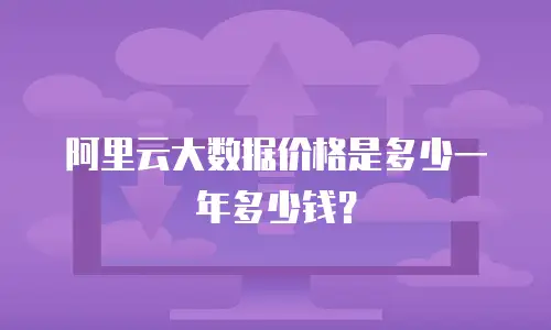 阿里云大数据价格是多少一年多少钱？