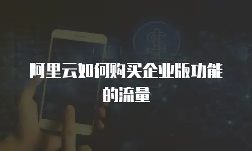 阿里云如何购买企业版功能的流量