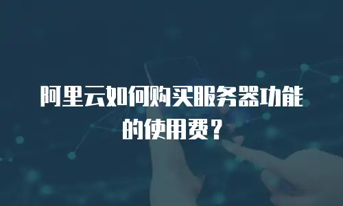 阿里云如何购买服务器功能的使用费？