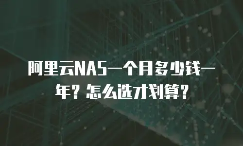 阿里云NAS一个月多少钱一年？怎么选才划算？