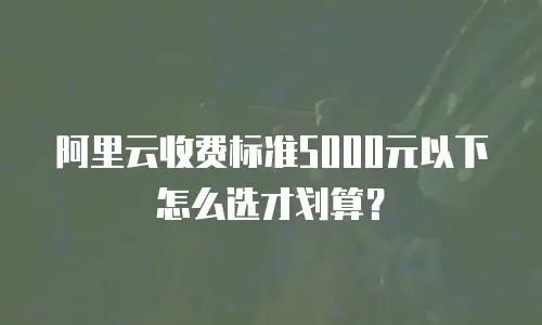 阿里云收费标准5000元以下怎么选才划算？