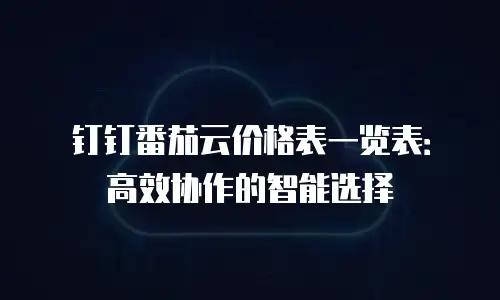 钉钉番茄云价格表一览表：高效协作的智能选择