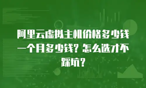 阿里云虚拟主机价格多少钱一个月多少钱？怎么选才不踩坑？