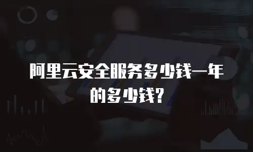 阿里云安全服务多少钱一年的多少钱？