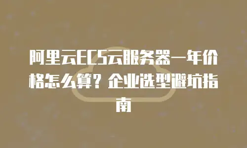 阿里云ECS云服务器一年价格怎么算？企业选型避坑指南