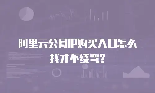 阿里云公网IP购买入口怎么找才不绕弯？