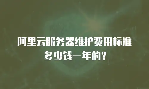 阿里云服务器维护费用标准多少钱一年的？