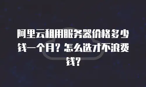 阿里云租用服务器价格多少钱一个月？怎么选才不浪费钱？
