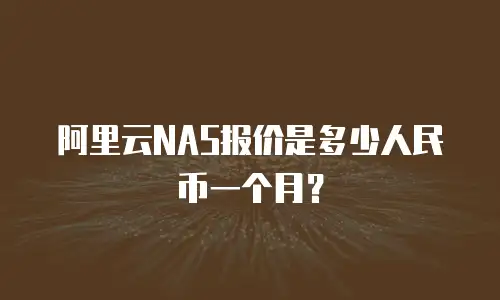 阿里云NAS报价是多少人民币一个月？