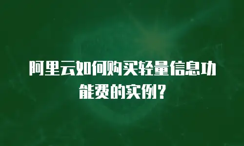 阿里云如何购买轻量信息功能费的实例？