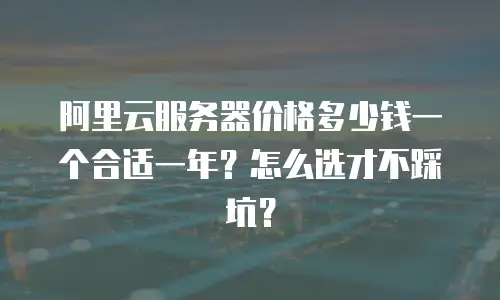 阿里云服务器价格多少钱一个合适一年？怎么选才不踩坑？