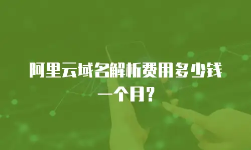 阿里云域名解析费用多少钱一个月？