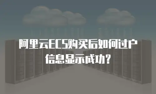 阿里云ECS购买后如何过户信息显示成功？