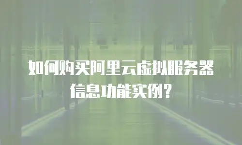 如何购买阿里云虚拟服务器信息功能实例？