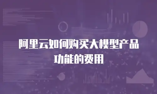 阿里云如何购买大模型产品功能的费用