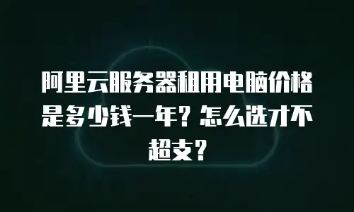 阿里云服务器租用电脑价格是多少钱一年？怎么选才不超支？