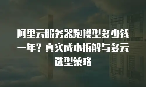 阿里云服务器跑模型多少钱一年？真实成本拆解与多云选型策略