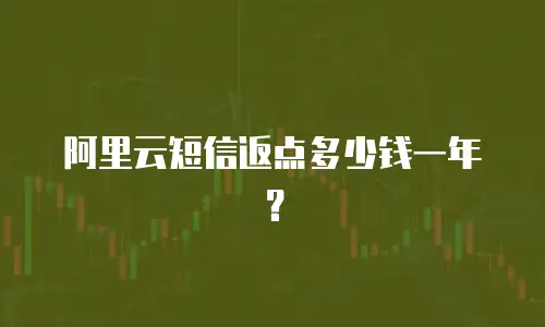 阿里云短信返点多少钱一年？