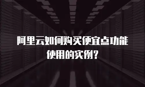 阿里云如何购买便宜点功能使用的实例？