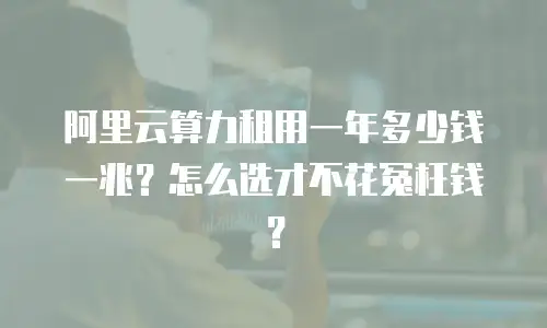 阿里云算力租用一年多少钱一兆？怎么选才不花冤枉钱？
