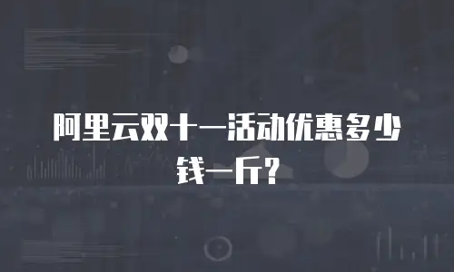 阿里云双十一活动优惠多少钱一斤？