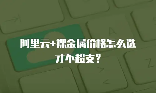 阿里云+裸金属价格怎么选才不超支？