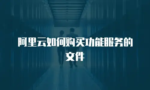 阿里云如何购买功能服务的文件