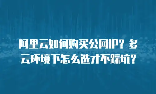 阿里云如何购买公网IP？多云环境下怎么选才不踩坑？
