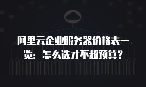 阿里云企业服务器价格表一览：怎么选才不超预算？