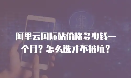 阿里云国际站价格多少钱一个月？怎么选才不被坑？