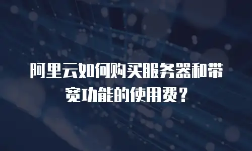 阿里云如何购买服务器和带宽功能的使用费？