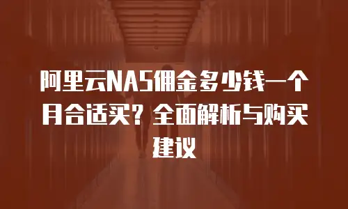 阿里云NAS佣金多少钱一个月合适买？全面解析与购买建议