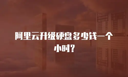 阿里云升级硬盘多少钱一个小时？