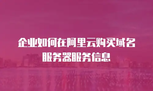 企业如何在阿里云购买域名服务器服务信息