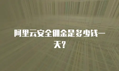 阿里云安全佣金是多少钱一天？