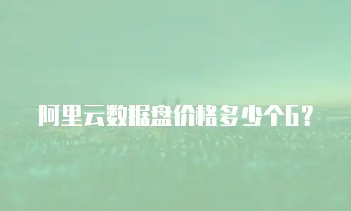 阿里云数据盘价格多少个G？