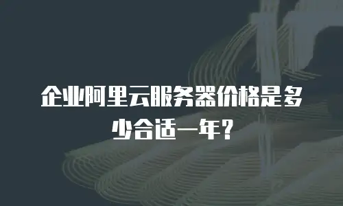企业阿里云服务器价格是多少合适一年？