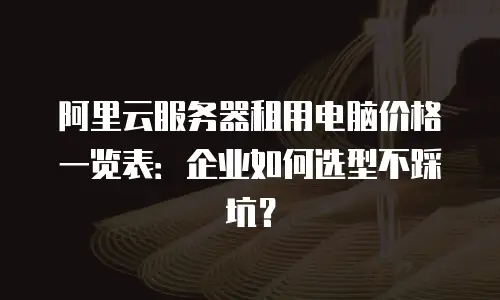阿里云服务器租用电脑价格一览表：企业如何选型不踩坑？