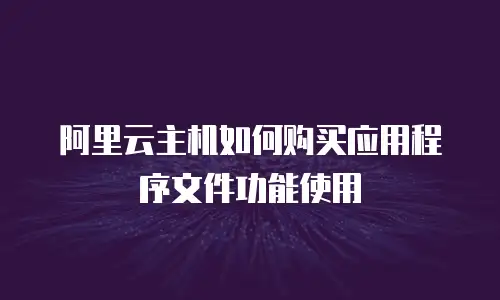 阿里云主机如何购买应用程序文件功能使用