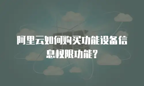 阿里云如何购买功能设备信息权限功能？